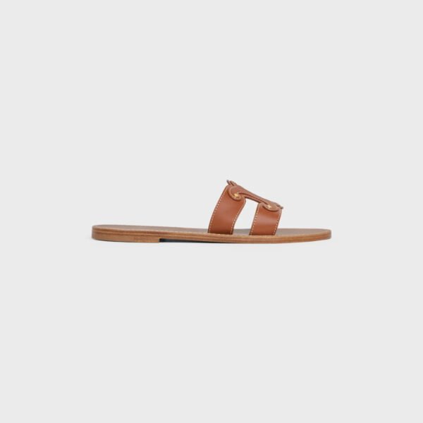Celine Gold Logo Mule Sandals – Leather Slides for Luxury Getaways & Summer Style - Image 3