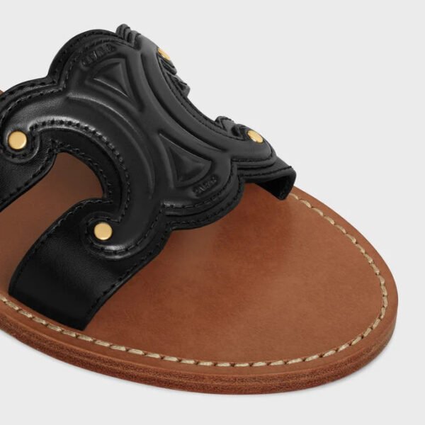 Celine Gold Logo Mule Sandals – Leather Slides for Luxury Getaways & Summer Style - Image 8