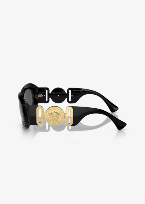 Versace Black & Gold Sunglasses – Statement Designer Eyewear with Medusa Emblem for Stylish Protection - Image 3