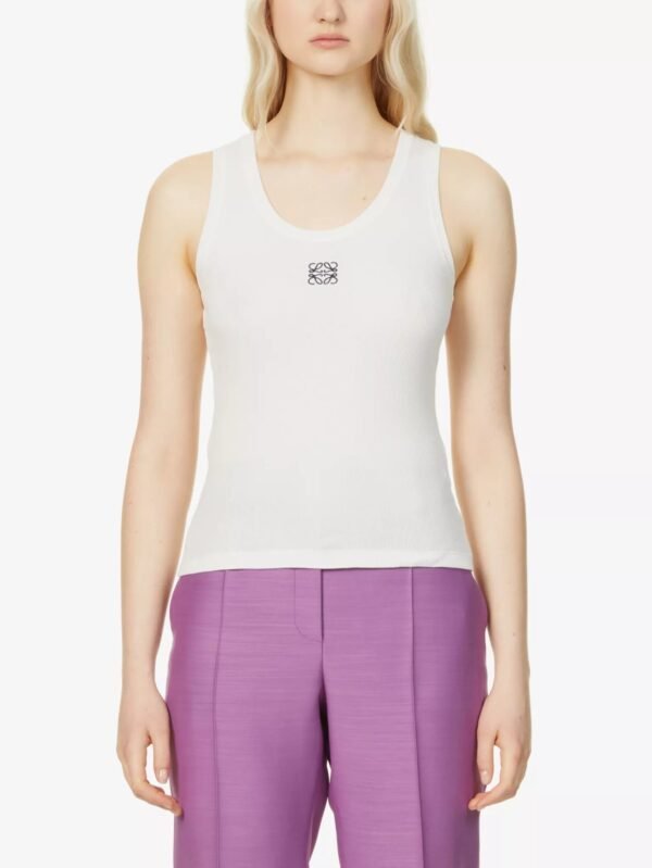 Loewe Women’s Anagram Sleeveless Top – Designer Cotton Shirt for Relaxed Chic Style - Image 6