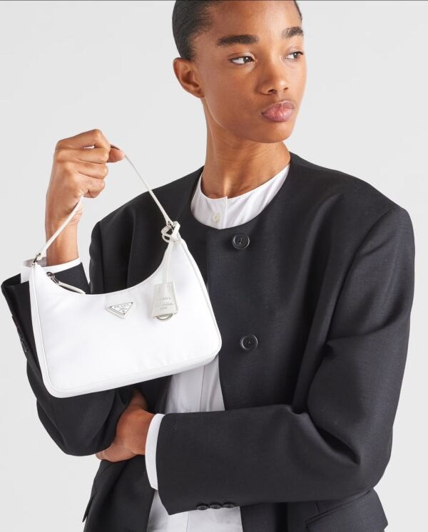 Prada Mini Re-Edition Bag – Eco-Friendly Nylon Shoulder Purse with Saffiano Detail for Everyday Outfits - Image 5