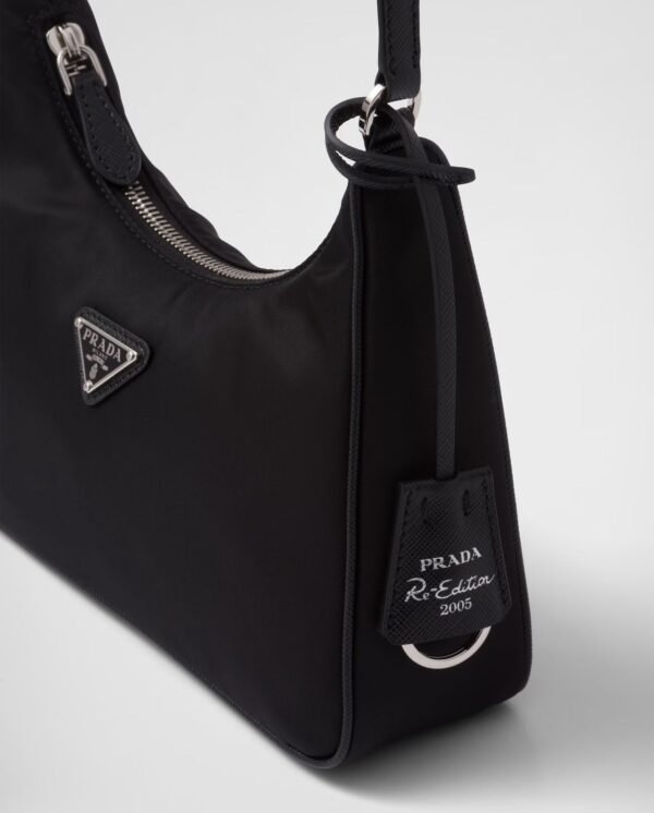 Prada Mini Re-Edition Bag – Eco-Friendly Nylon Shoulder Purse with Saffiano Detail for Everyday Outfits - Image 2