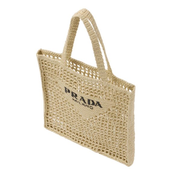 Prada Crochet Raffia Tote – Luxury Beach Bag for Effortless Summer Looks - Image 7