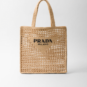 Prada Crochet Raffia Tote – Luxury Beach Bag for Effortless Summer Looks