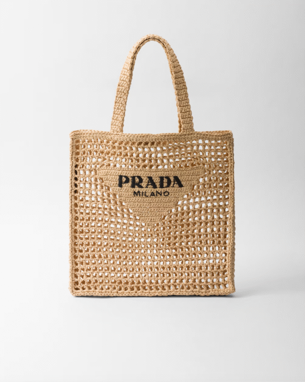 Prada Crochet Raffia Tote – Luxury Beach Bag for Effortless Summer Looks